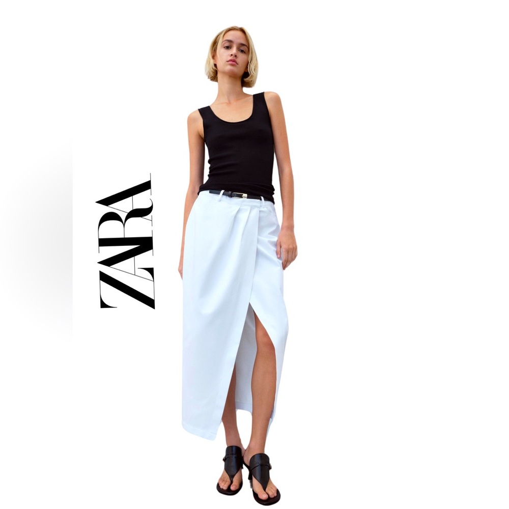 White wrap skirt Zara